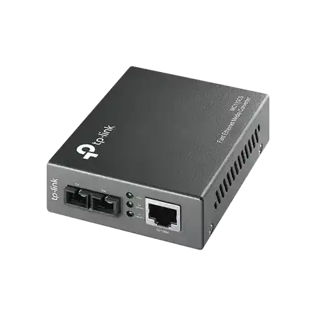 Convertidor Fibra Óptica Monomodo    1 Puerto RJ45 10 100 Mbps   Puerto Fibra Óptica SC 100 Mbps   Hasta 20 kilometr