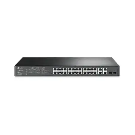 Switch PoE+ JetStream SDN Administrable 24 puertos 10 100 Mbps + 2 puertos 10 100 1000 Mbps (Uplink) + 2 puertos SFP
