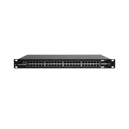 Switch EdgeMAX Administrable de 48 Puertos Gigabit con PoE+ PoE Pasivo 24V + 2 Puertos SFP + 2 Puertos SFP+ 750 W