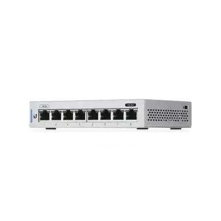 Switch UniFi Administrable capa 2 de 8 Puertos Gigabit (7 Ethernet y 1 PoE Pasivo 48V)