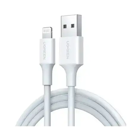 Cable USB-A a Lightning   1 Metro   Certificado MFi   Carga Rápida 5V 2.4 A  480 Mbps   PD   Conector C89   Adecuado