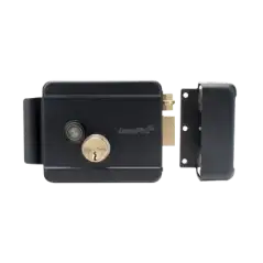 Cerradura Eléctrica con Botón de Salida   Incluye Llave    Exterior   Derecha   Color Negro