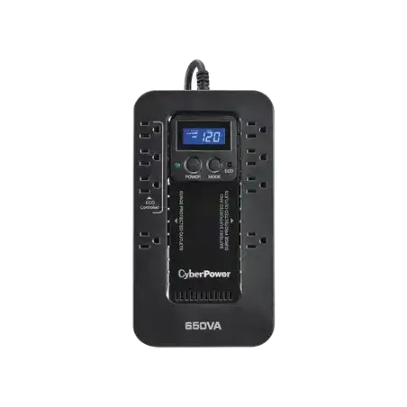 UPS de 650 VA 390 W Topología Standby con Modo Ahorrador ECO Entrada 120 Vca NEMA 5 15P Con 8 Tomas NEMA 5 15R