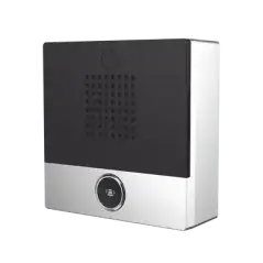 Mini Intercomunicador para hotelería y hospitales con diseño elegante PoE 1 botón 1 relevador integrado de salida y