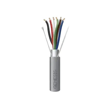 Bobina de 152 Metros de Cable   6 x 22 AWG BLINDADO   Color Gris   Para Aplicaciones de Audio Seguridad y Control