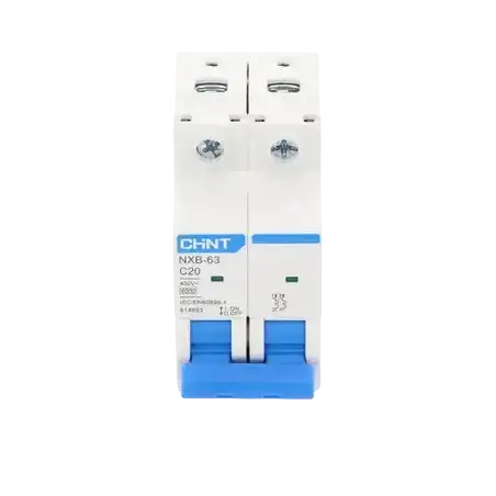 Pastilla para Riel Din 2 Polos 20 Amp Vca:110 415v 6kA Catálogo: NXB632PC20 Serie: NXB 63.