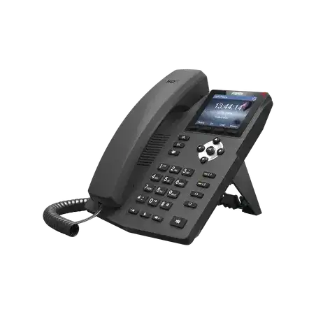 Teléfono IP empresarial para 2 lineas SIP con pantalla LCD de 2.8 pulgadas a color puertos Gigabit y conferencia de