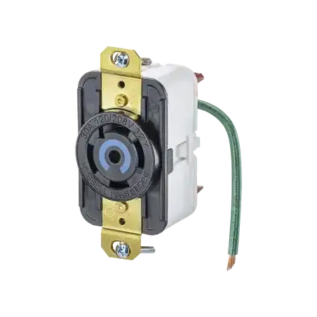 Receptáculo de Media Vuelta Industrial 30 A 120 208 V CA  Nema L21 30R  Color Negro.