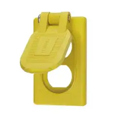 Tapa Resistente a Intemperie para Contacto Dúplex  Color Amarillo  Grado Marino.