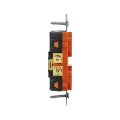 Contacto Dúplex Conexión a Tierra Aislada  20 A 125 V  2 polos 3 Hilos  Color naranja  Nema 5  20R  Grado Comercial.