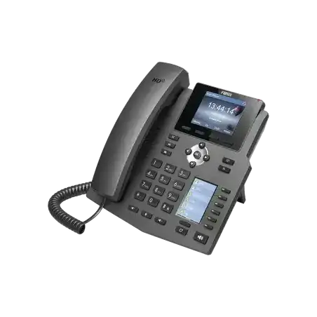 Teléfono IP empresarial para 4 líneas SIP con 2 pantallas LCD 6 teclas BLF DSS conferencia de 3 vías PoE