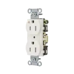 Contacto Dúplex Conexión a Tierra Aislada  15 A 125 V  2 Polos 3 Hilos  Color Blanco  Nema 5 15R  Grado Comercial.