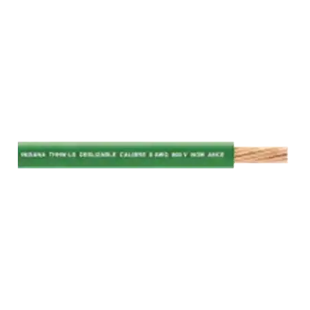 Cable Eléctrico de Cobre Recubierto THW LS Calibre 4 AWG 19 Hilos Color Verde (100 metros)