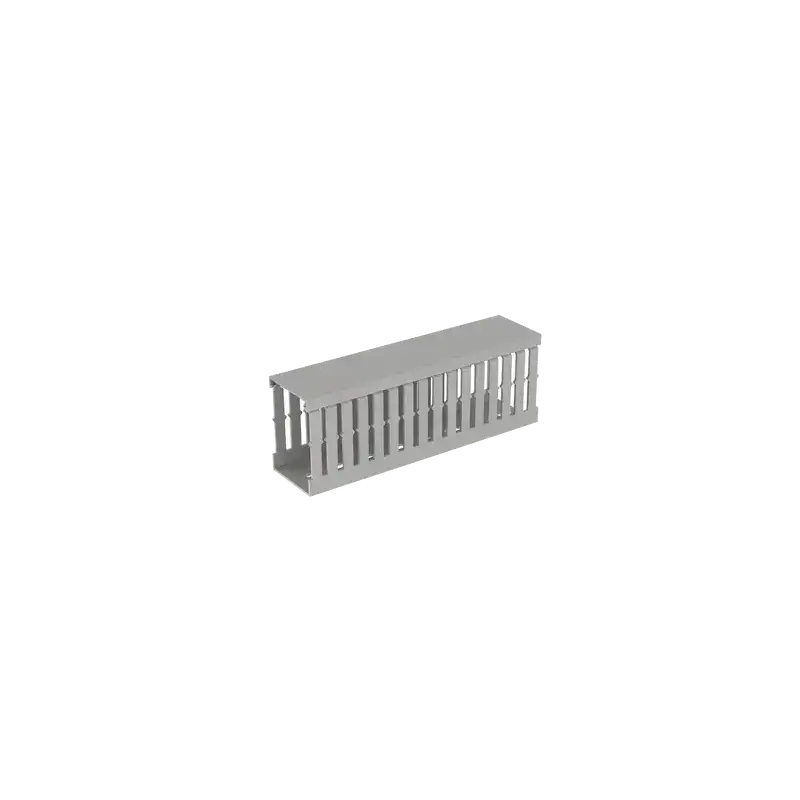 CANALETA RANURADA DE PVC CON TAPA TIPO F 49.5 MM DE ANCHO 72.4 MM DE ALTO Y 2 M DE LARGO COLOR GRIS CANALETA RANURADA DE PVC CON TAPA TIPO F 49.5 MM DE ANCHO 72.4 MM DE ALTO Y 2 M DE LARGO COLOR GRIS