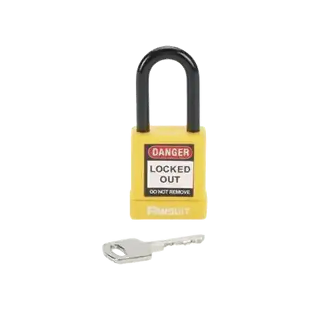 Candado de Bloqueo LOTO de Seguridad Dieléctrico Con Llave Única Diámetro de 6.5 mm Color AMARILLO