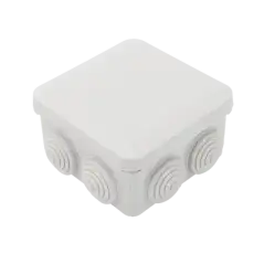 Caja Derivación Conexión de Plástico (89 X 89 X 50 mm) con 7 Glándulas de Goma. Para Instalaciones Comerciales  Resi