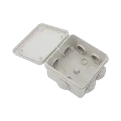 Caja Derivación Conexión de Plástico (89 X 89 X 50 mm) con 7 Glándulas de Goma. Para Instalaciones Comerciales  Resi