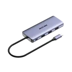 Hub (Adaptador) USB - C   11 en 1   1 Salida HDMI (4K)   2 Salida USB 2.0   2 Salidas USB 3.0   1 Salida VGA   1 Sal