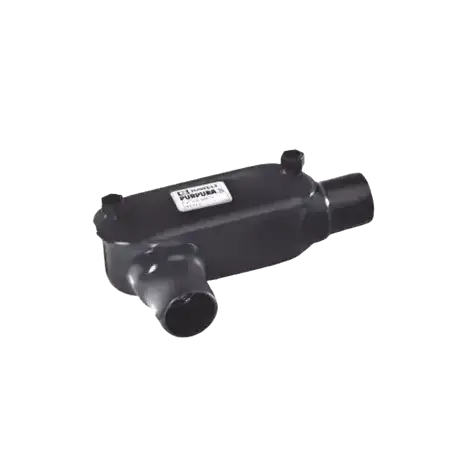 Caja Condulet tipo T con recubrimiento exterior de PVC de 3 4 (19 mm).