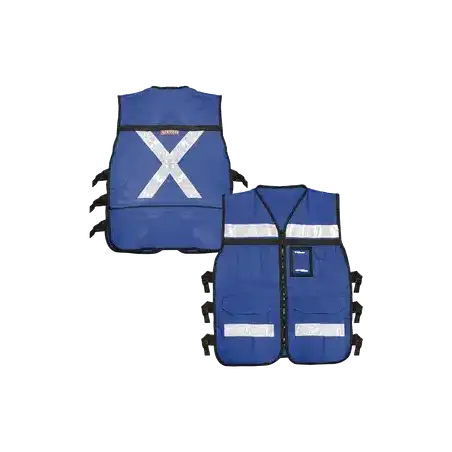 Chaleco Reflejante con 6 Bolsas Externas   6 Broches ajustables   Talla Grande.