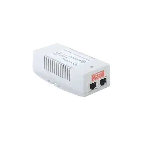 Inyector POE para Aplicación Solar Entrada 18 36 Vcc Salida en 56 Vcc 802.3 af at 10 100 1000 Mbps Hasta 35 Watts