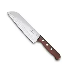 Cuchillo Santoku Wood de 17 cm Filo con Alvéolos Estilo Japonés.
