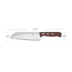 Cuchillo Santoku Wood de 17 cm Filo con Alvéolos Estilo Japonés.