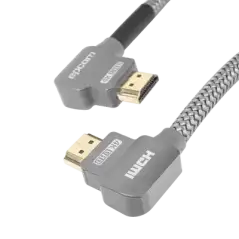 Cable HDMI Angulo 90 1m   Alta Definición   Version 2.0   Alta velocidad 18Gbps   4K 60Hz