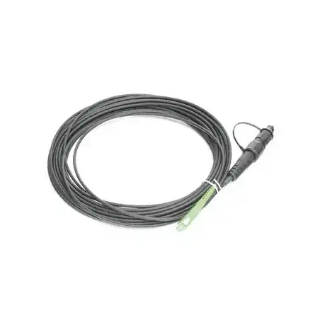 Jumper de Fibra Óptica conector SC APC conexión a caja FDP460 redondo 10 metros forro 3 mm G657A2 negro