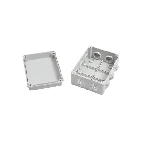 Caja de derivación de PVC Auto extinguible con 10 entradas tapa atornillada 150x110x70 MM Para Exterior (IP55)