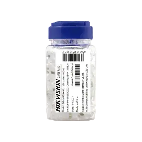 Bote con 100 Piezas de Plug Modular RJ45   Cat 6   Chapado en Oro a 30 Micras   Sin Blindaje   Facil Instalación   U