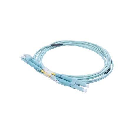 Jumper de Fibra Óptica Multimodo OM3 50 125 LC LC OFNR (Riser) 2.0 mm Dúplex Aqua 2 metros