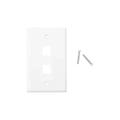 Placa de pared de 2 puertos Keystone Color Blanco