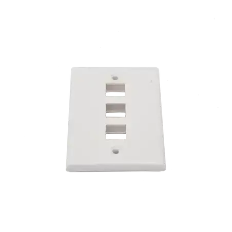 Placa de pared de 3 puertos Keystone Color Blanco