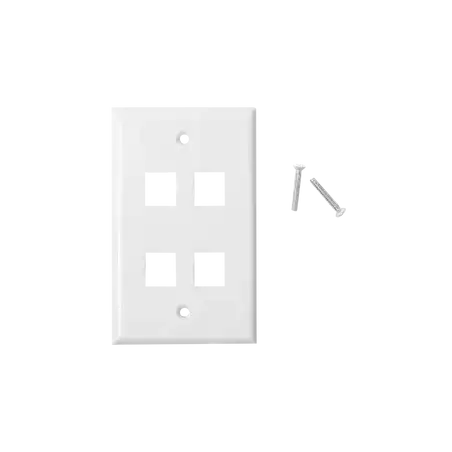 Placa de pared de 4 puertos Keystone Color Blanco