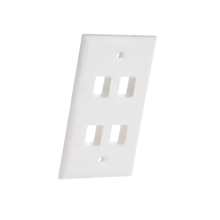 Placa de pared de 4 puertos Keystone Color Blanco