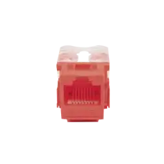 Módulo Jack Keystone Cat6 con terminación 110 (Punchdown) para faceplate Color Rojo