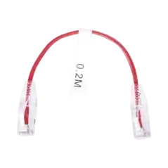 Cable de Parcheo Slim UTP Cat6   20 cm Rojo Diámetro Reducido (28 AWG)