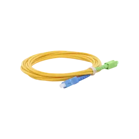 Jumper de Fibra Óptica Monomodo SC UPC SC APC Simplex color amarillo 3 metros 3 mm