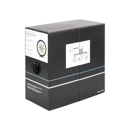 Bobina de cable 305 Metros Cat6 24 AWG Climas EXTREMOS Color negro sin blindar para intemperie