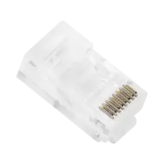 Bote con 100 Plugs Pass through RJ45 Cat5e sin blindaje chapado de oro a 30 micras para durabilidad extrema
