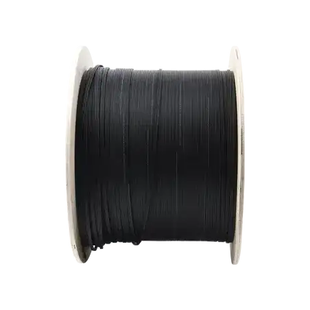 Carrete de 1 km de Fibra Óptica Aérea Mini Figura 8 G.657A2 tipo Drop Monomodo de 2 Hilos (bifibra) Color Negro Span