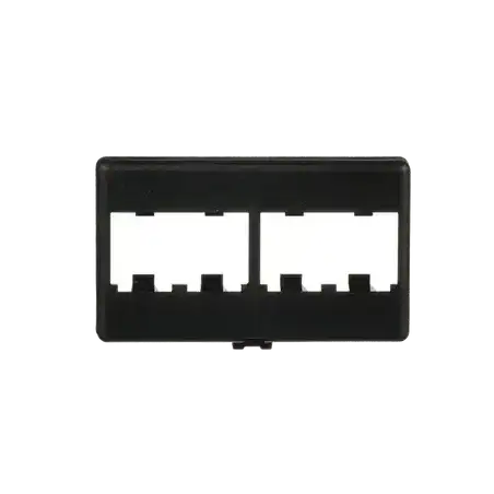 Placa de Mobiliario Modular Estándar Salidas Para 4 Puertos Mini Com Color Negro