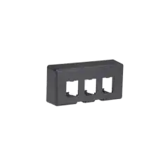 Placa de Mobiliario Modular Estándar Salidas Para 3 Puertos Mini Com Color Negro