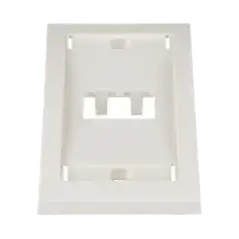Placa de Pared Vertical Ejecutiva Salida Para 2 Puertos Mini Com Con Espacios Para Etiquetas Color Blanco Mate