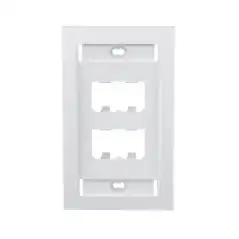 Placa de Pared Vertical Ejecutiva Salida Para 4 Puertos Mini Com Con Espacios Para Etiquetas Color Blanco