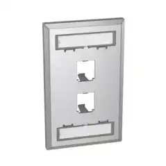Placa de Pared Vertical de Acero Inoxidable Salida Para 2 Puertos Mini Com Con Espacios Para Etiquetas