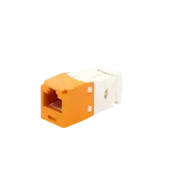 Conector Jack RJ45 Estilo TG Mini Com Categoría 6 de 8 posiciones y 8 cables Color Naranja