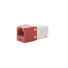 Conector Jack RJ45 Estilo TG Mini Com Categoría 6 de 8 posiciones y 8 cables Color Rojo|PANDUIT|Cables y Conectores