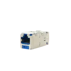 Conector Jack RJ45 Blindado Estilo TG Mini Com Categoría 6A de 8 posiciones y 8 cables Color Azul